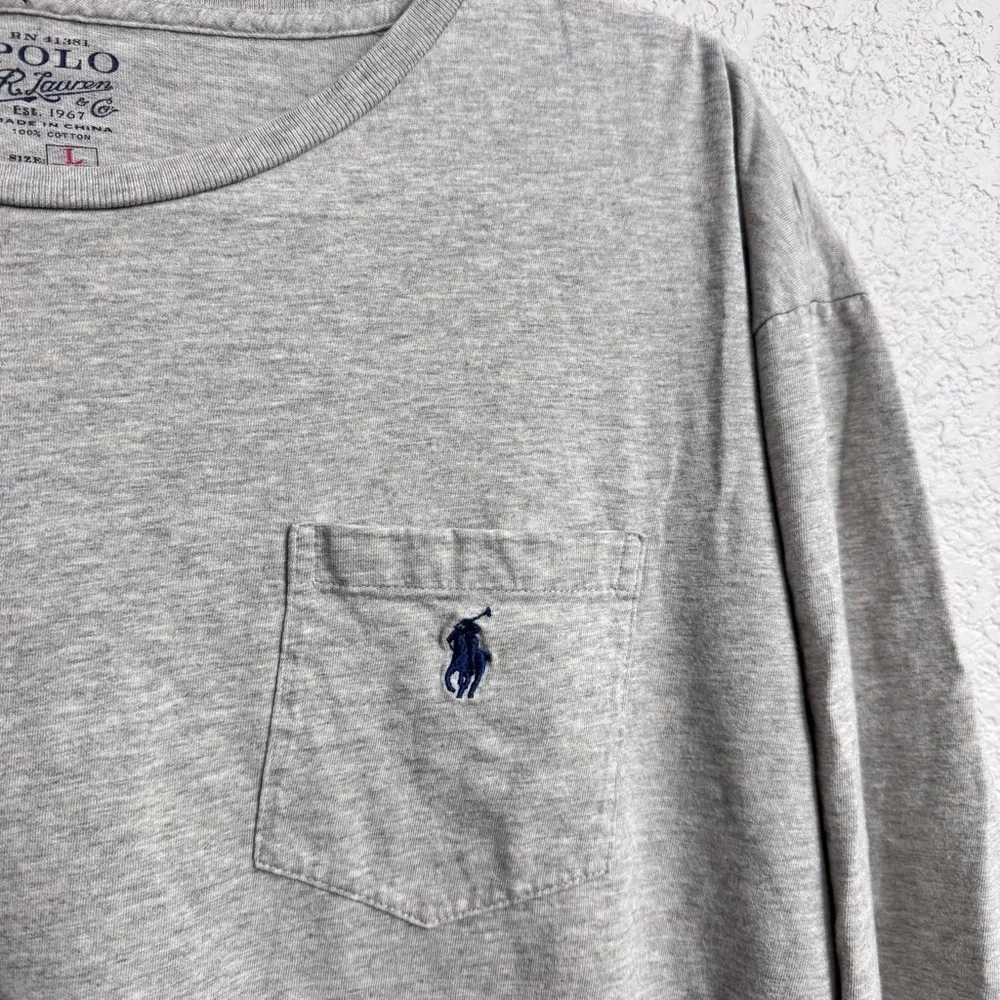 Polo Ralph Lauren Gray Long Sleeve Shirt Men’s Large L Classic Fit